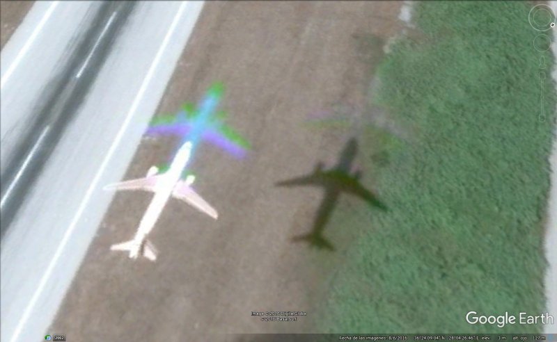 1 avion, dos sombras en Rodas, Grecia 1 - Avion Arcoiris aproximandose a Montreal, Canada 🗺️ Foro General de Google Earth