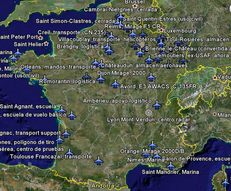 Bases aéreas en activo del Ejército del Aire Francés 0