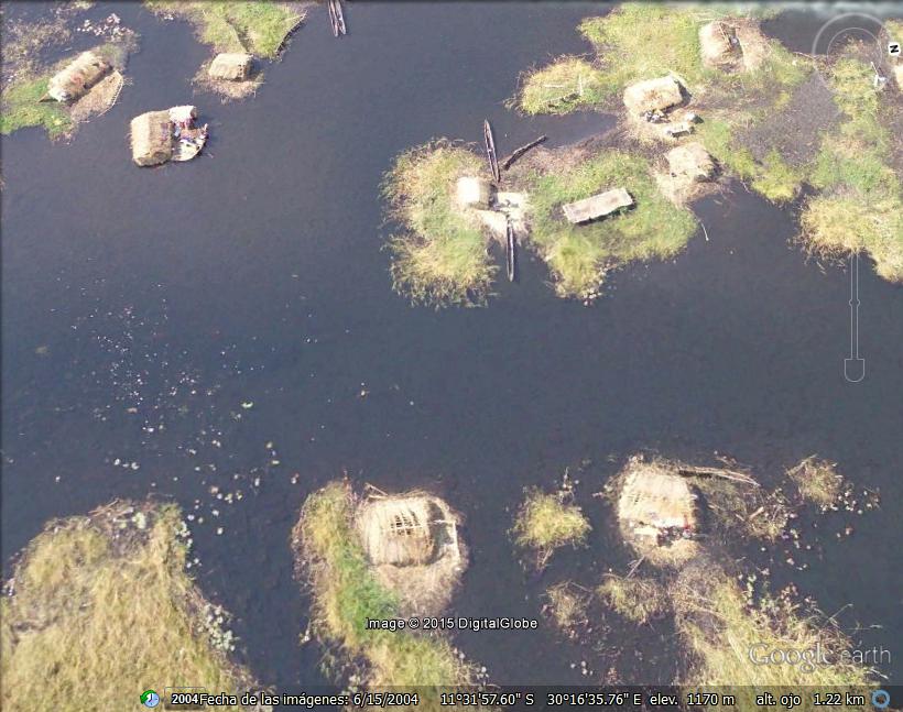 Poblado flotante en Bangweulu Game Reserve - Zambia 0 - Africa en Alta Resolución