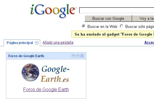 Gadget de  iGoogle para el Foro