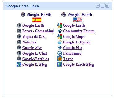Gadget de enlaces de Google Earth