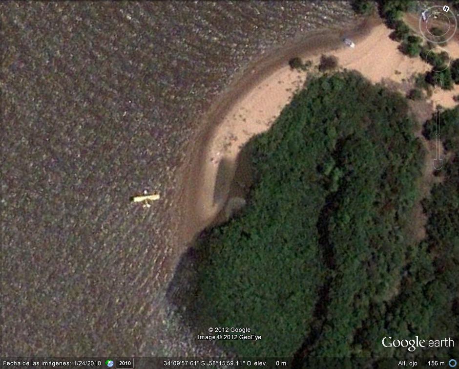 Hidroavion en isla Timoteo Domínguez - Martin Garcia 1 - Avion en Street View - Anchorage 🗺️ Foro General de Google Earth