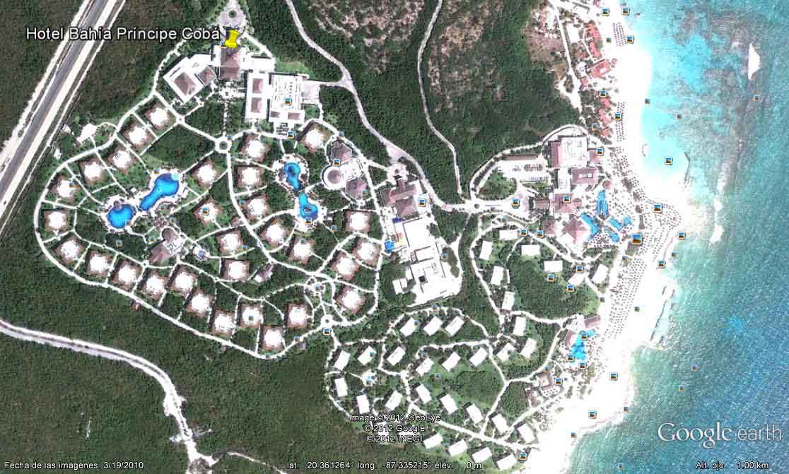 Hotel Bahía Príncipe Cobá - Hotel Iberostar Paraiso Maya, Riviera Maya, Mexico 🗺️ Foro Google Earth para Viajar