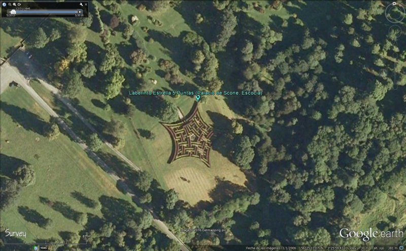 Laberinto de 5 puntas, Palacio de Scone, Escocia 0 - Laberinto en Rancho The Flowers Field (CA, EEUU) 🗺️ Foro General de Google Earth