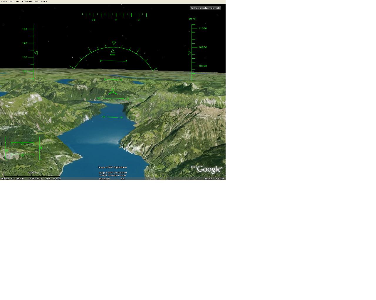 Modo Simulador de Vuelo con Google Earth 2