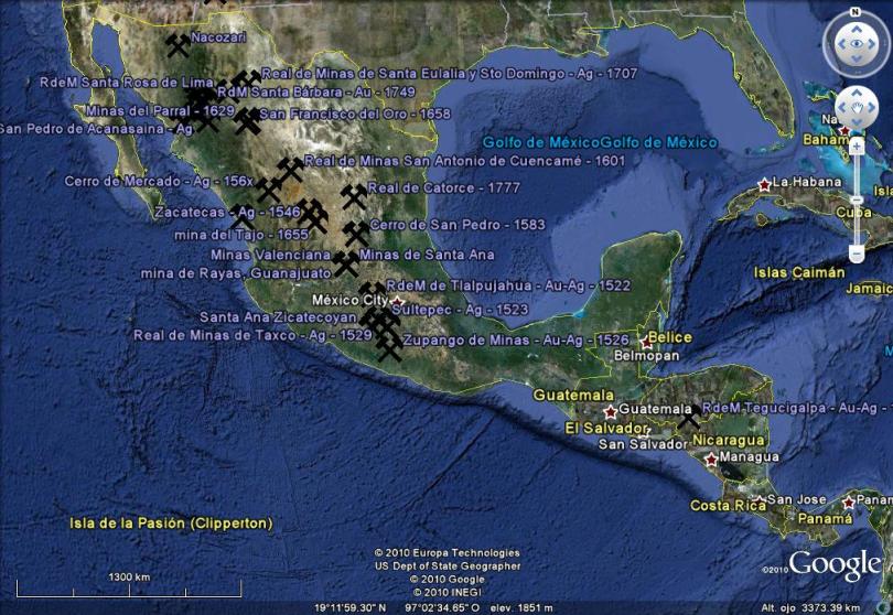 MINAS COLONIALES ESPAÑOLAS EN AMERICA CENTRAL Y DEL NORTE 0 - America colonial y culturas pre-hispánicas