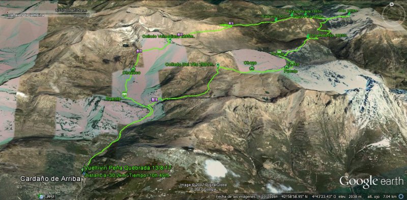 detalle del recorrido - Vueltíviri Peña Quebrada.13/8/17