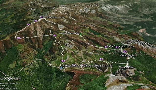 detalle del recorrido - Peña Labra 2029m. y Peña De La Hoz 1536m.8/11/15 🗺️ Foro Ficheros KMZ, KML y Rutas