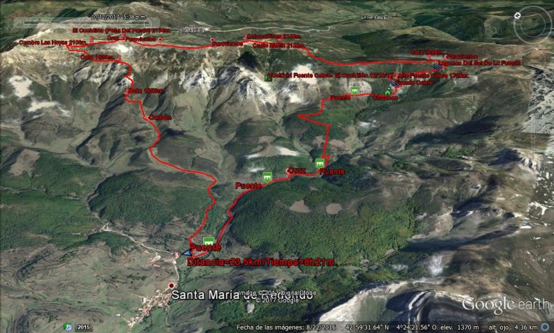 Detalle del recorrido - Vueltíviri Fuente Cobre - El Cuchillón.12/10/17 🗺️ Foro Ficheros KMZ, KML y Rutas