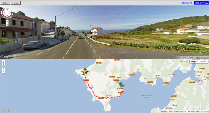 Espacios naturales y rutas pintorescas de Galicia en street view