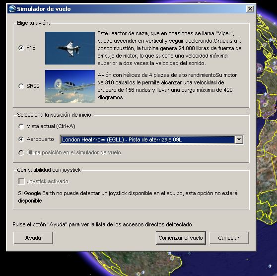 Inicio de Modo SImulador de Vuelo