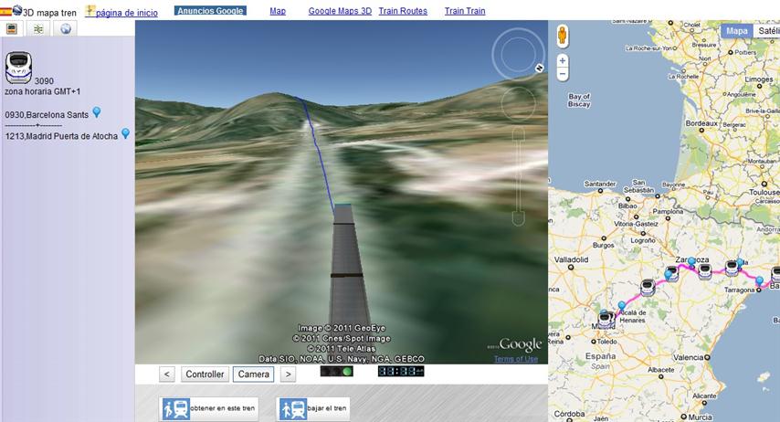 Simulador de trenes en Google Earth