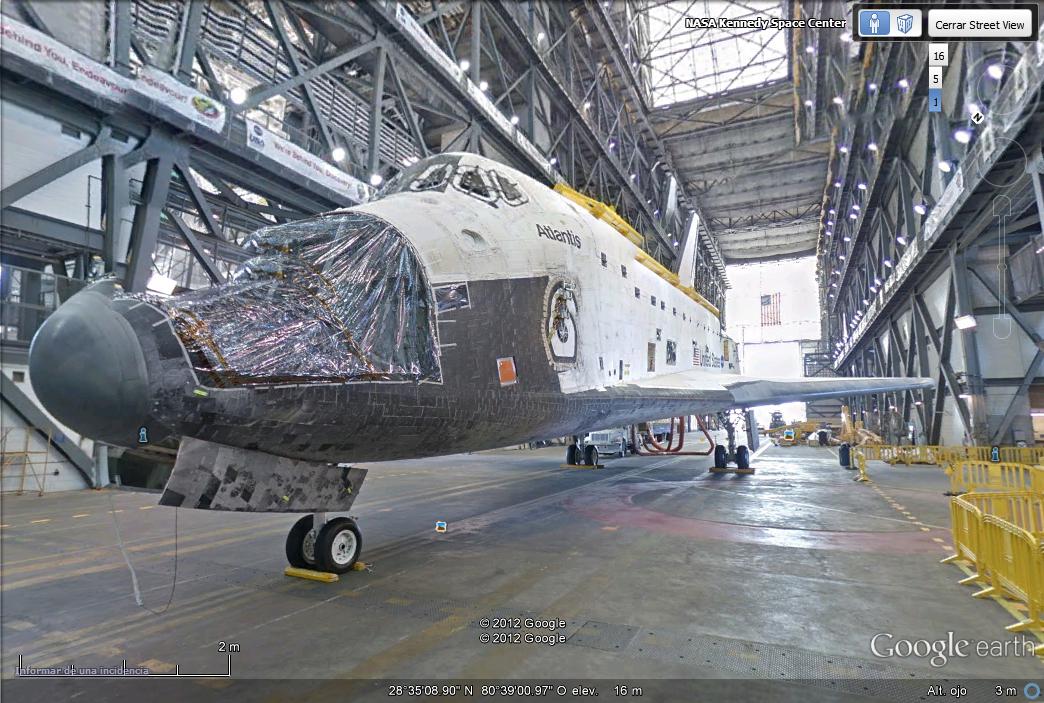 El Transbordador Atlantis en streetview- NASA 1