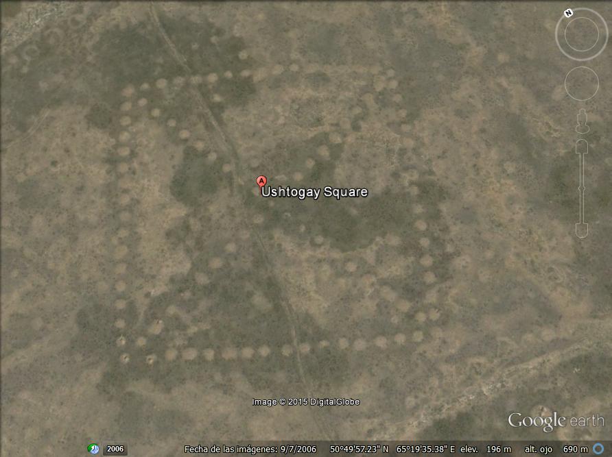 Figuras de Tugai, Kazajistan, descubiertas con Google Earth 1