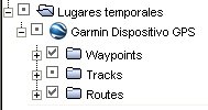 Carpeta GPS en menu Lugares de Google Earth