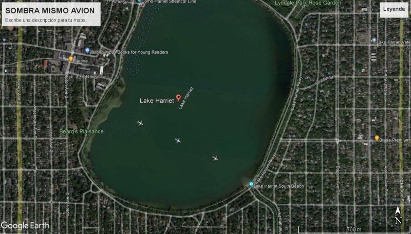 3 Aviones en vuelo en el lago Harriet, USA 1 - Avión Fantasma de Alitalia 🗺️ Foro General de Google Earth