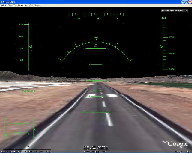 Un poco rápido pero bastante bien - Modo Simulador de Vuelo con Google Earth