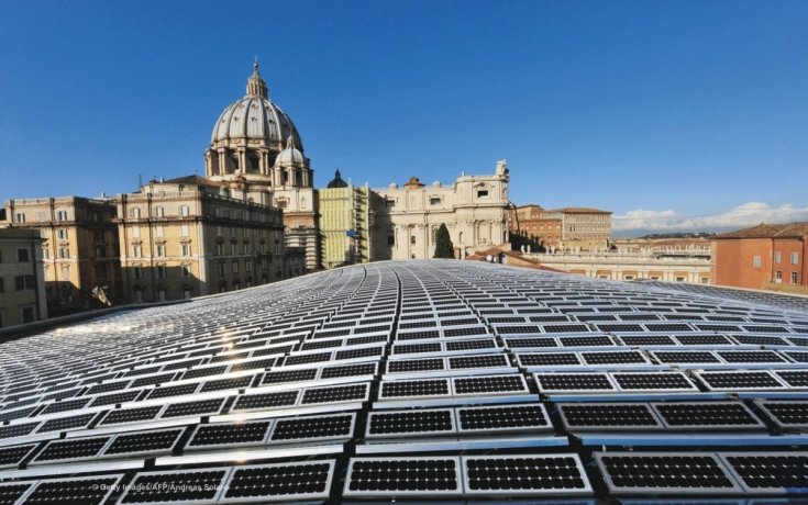 Aula Pablo VI, ciudad del Vaticano Roma 2 - Campos solares: paneles fotovoltaicos, termosolares, etc