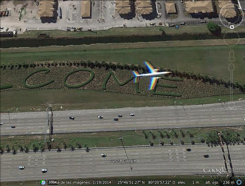 Avion despegando de Miami y volando sobre Welcome 1 - Avion con alas arcoiris -Zurich- Suiza 🗺️ Foro General de Google Earth