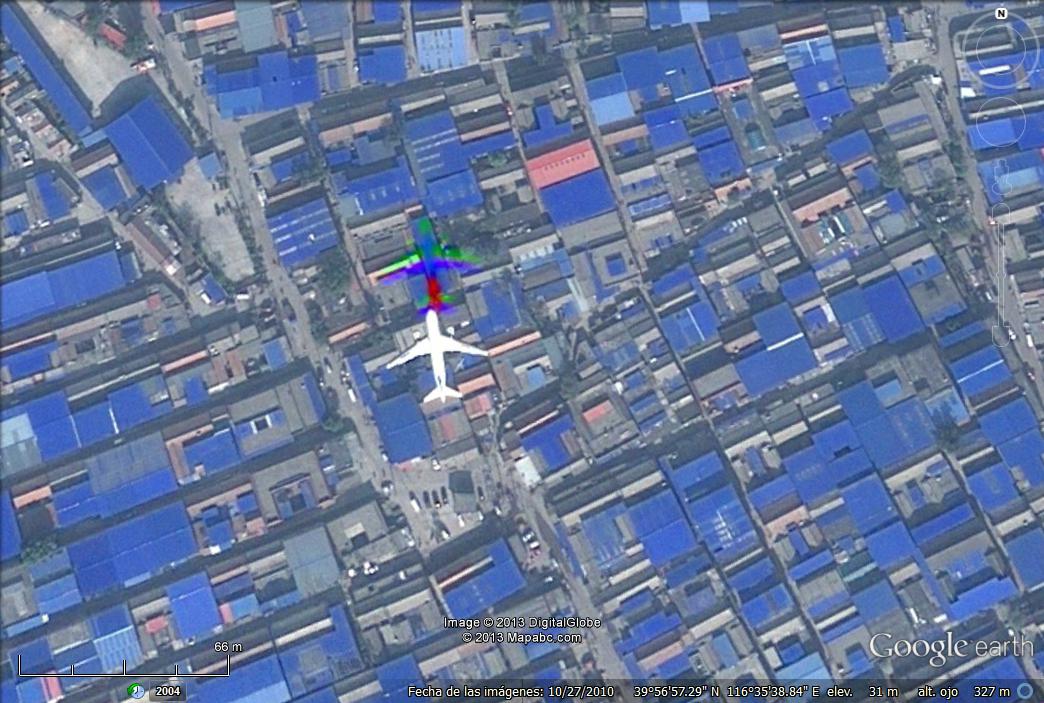 Avion aproximandose al aeropuerto de Pekin 1