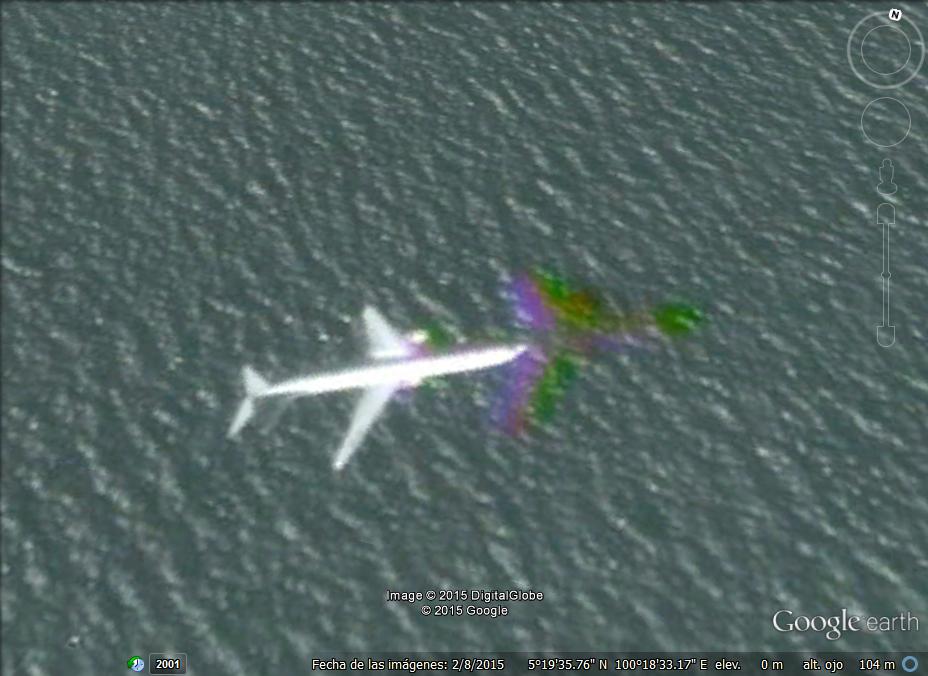 Avion virando - Aeropuerto de Penang - Malasia 1 - Avion sobre el Mar - cerca de Shanghai 🗺️ Foro General de Google Earth