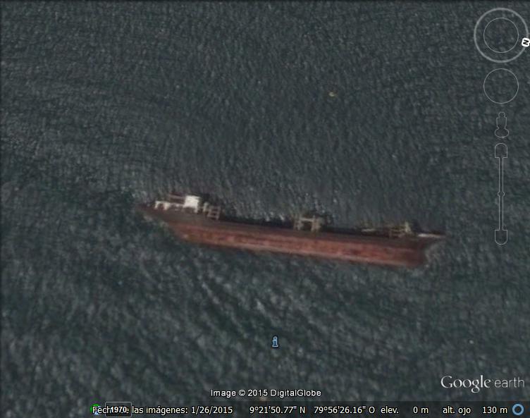 Barco Hundido en la Bahia de Colon - Panama 1 - Naufragio en Epanomi - Tesalonica 🗺️ Foro General de Google Earth