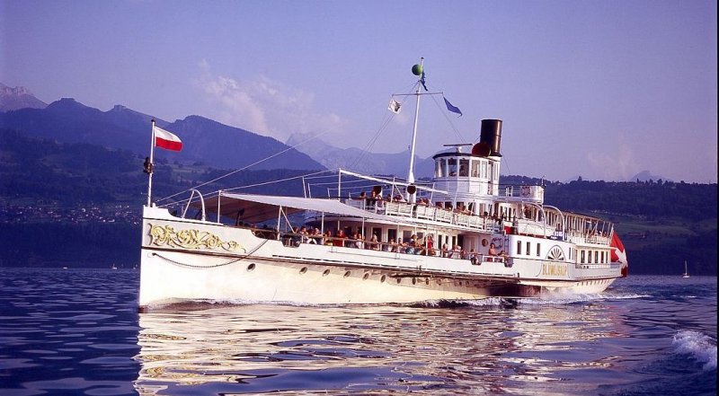 Blümlisalp, Paddle Steamer, Suiza 2 - Barcos Rueda de Paleta o Vapor de ruedas