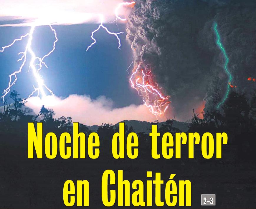 Portada de un matutino chileno - VOLCANES