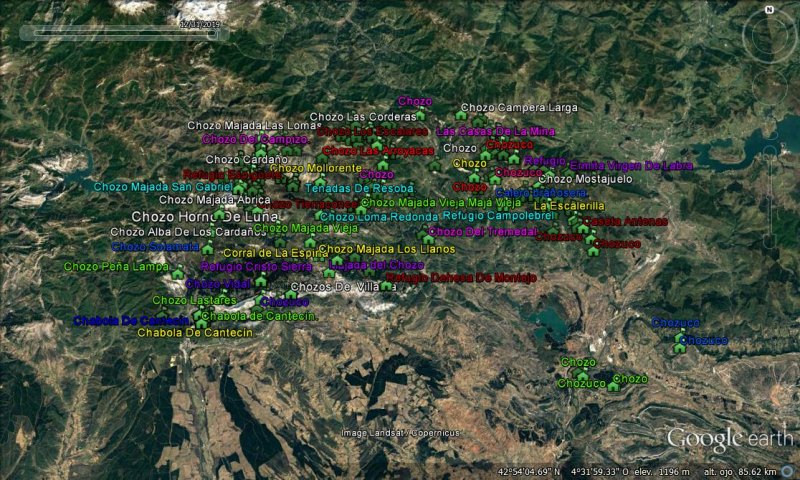 recorridos con google earth - Refugios, Chozos y Majadas de la Montaña Palentina