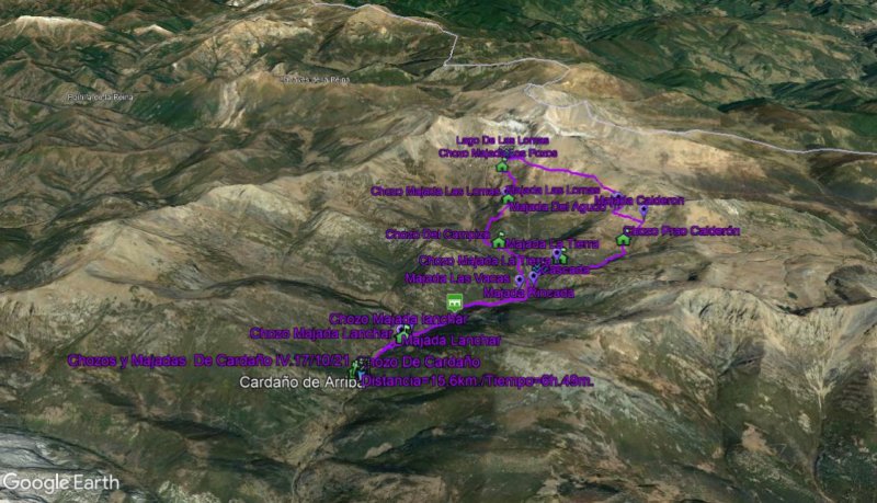 recorrido en google earth - Chozos y Majadas De Cardaño.IV 17/10/21 🗺️ Foro Ficheros KMZ, KML y Rutas