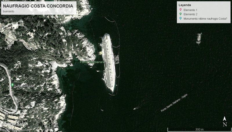 Lugar de Naufragio del Costa Concordia