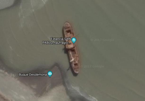 Buque Mercante DESDEMONA en CABO SAN PABLO, ARGENTINA 0 - Barco Hundido - Mauricio 🗺️ Foro General de Google Earth