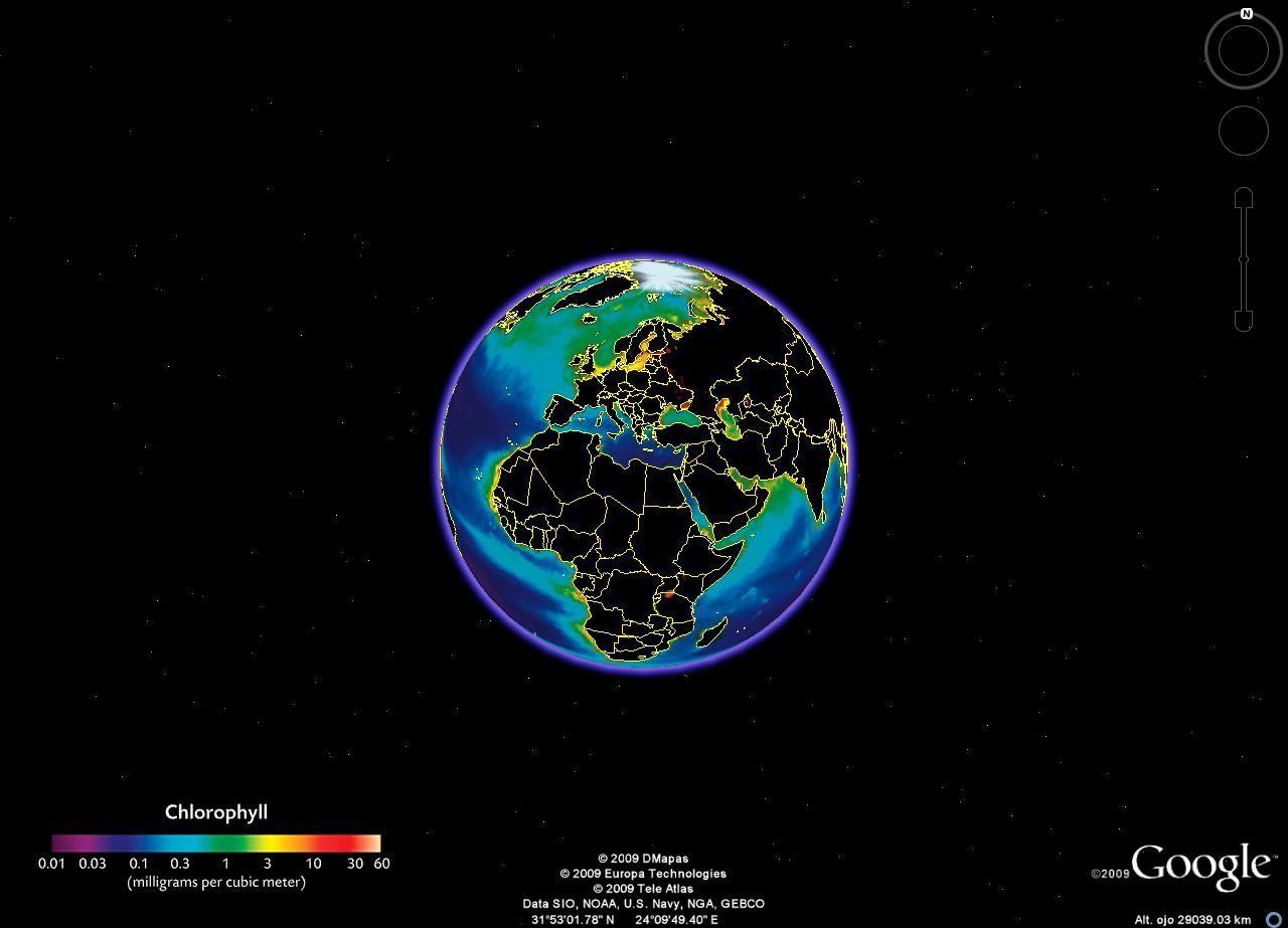 Modo "Chlorophyll" en Google Earth 5.0