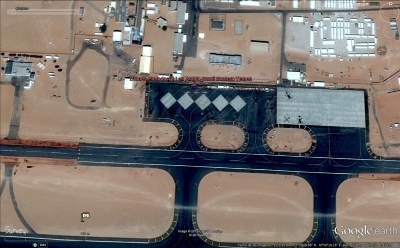 Tres Drones Pterodactyl I en Arabia Saudi 1 - UAV, Drones: Aviones no tripulados cazados con Google Earth