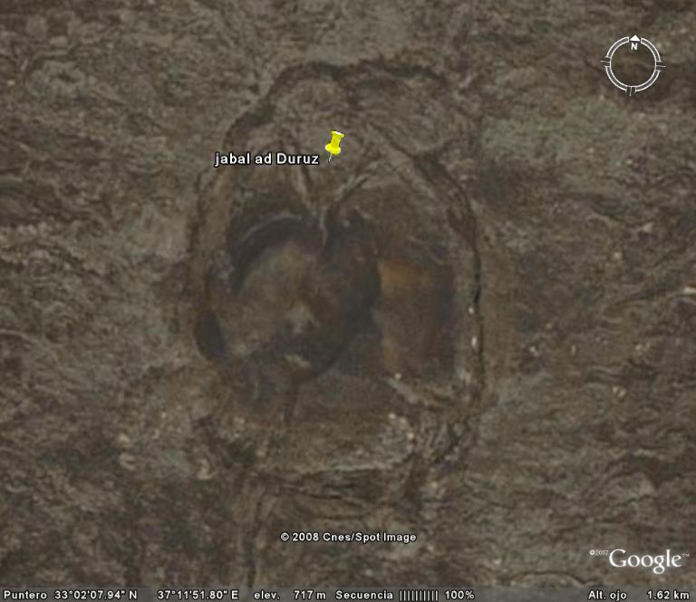 Jabal Duruz - Formas Curiosas a vista de Google Earth