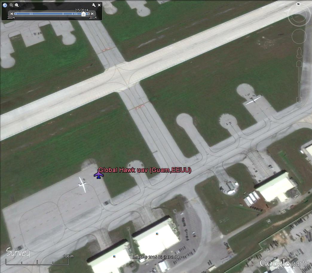 Northrop Grumman RQ-4 Global Hawk - Isla de Guam 0 - UAV, Drones: Aviones no tripulados cazados con Google Earth