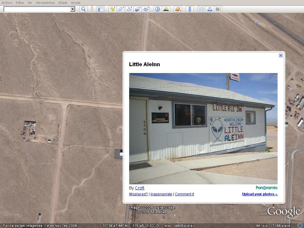 Google Earth - Area 51, Zona Secreta en el Desierto de Nevada - USA