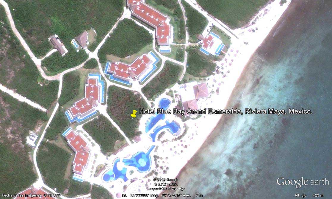 Hotel Blue Bay Grand Esmeralda, Riviera Maya, Mexico - Beachscape, Kin Ha Villas & Suites 🗺️ Foro Google Earth para Viajar