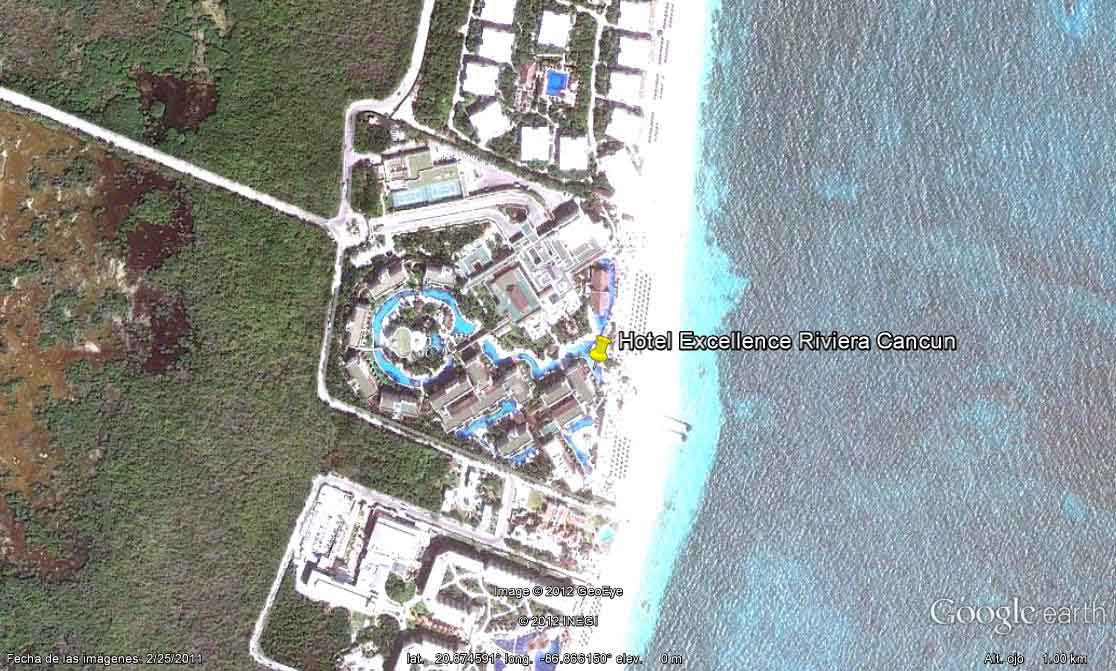 Hotel Excellence Riviera Cancun - Beachscape, Kin Ha Villas & Suites 🗺️ Foro Google Earth para Viajar