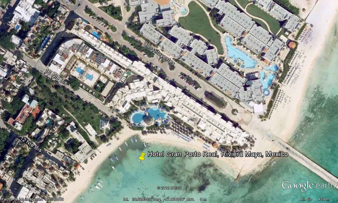 Hotel Gran Porto Real, Riviera Maya, Mexico - Beachscape, Kin Ha Villas & Suites 🗺️ Foro Google Earth para Viajar