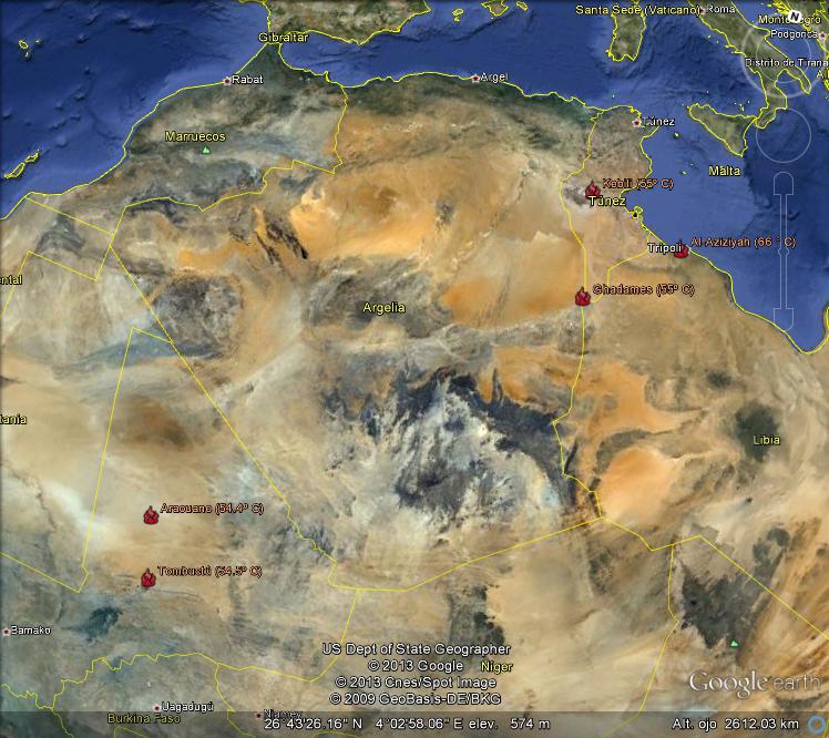 Los lugares de la tierra más fríos y más calientes. 1