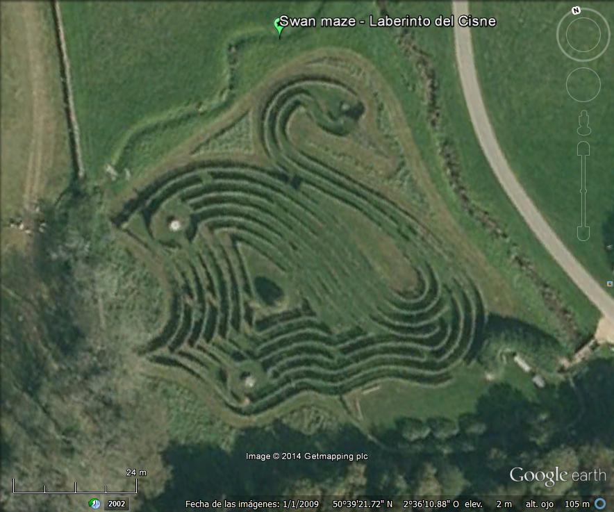 Laberinto del Cisne - Swan Maze - Abbotsbury Swannery 1 - Laberinto Monte San Pedro - La Coruña 🗺️ Foro General de Google Earth