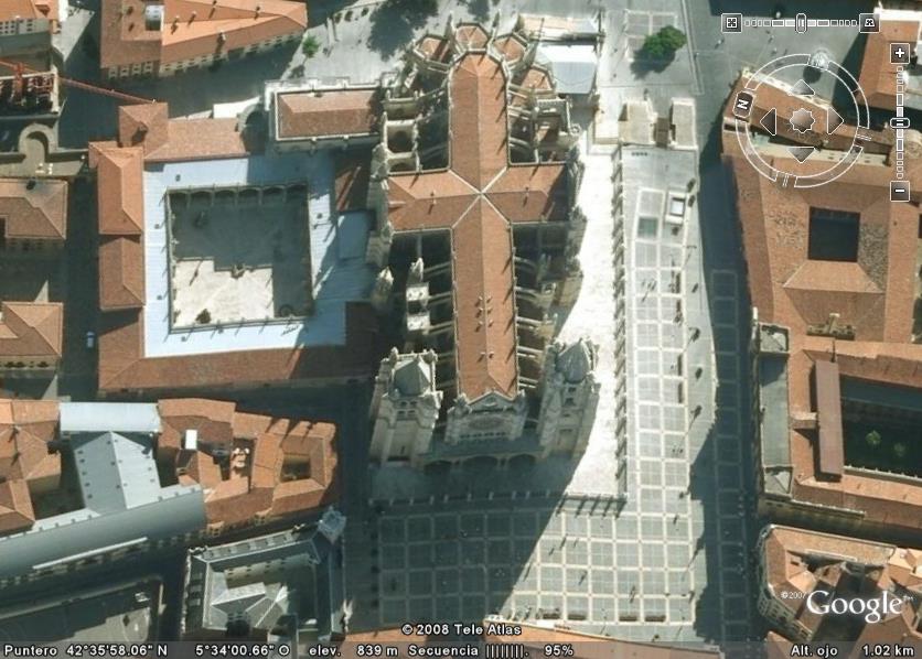 Catedral de León actualizado en Google earth