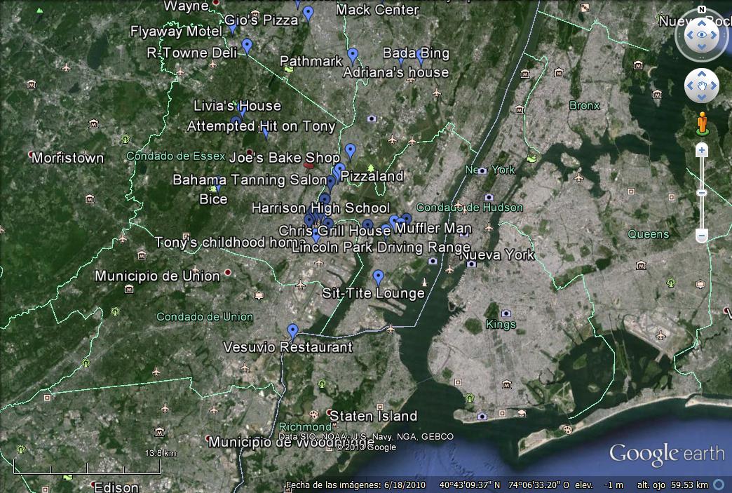 Loacalizaciones de la serie Los Soprano en NY 0 - Locales de programas de television