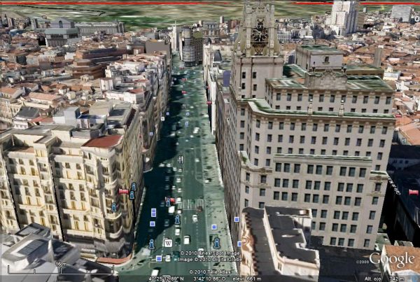 Madrid en 3D - Gran Via - Madrid en 3D con Google Earth