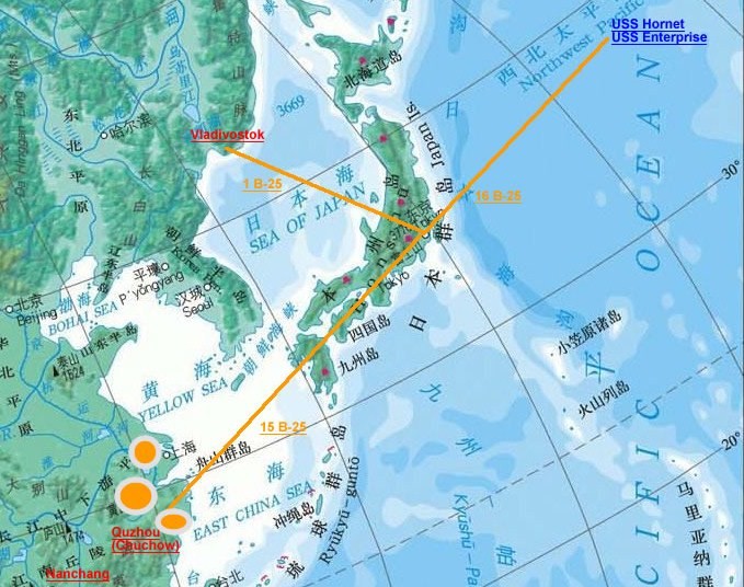 Mapa donde esta situado el portaaviones y el lugar donde se estrellaron los aviones al quedarse sin combustible