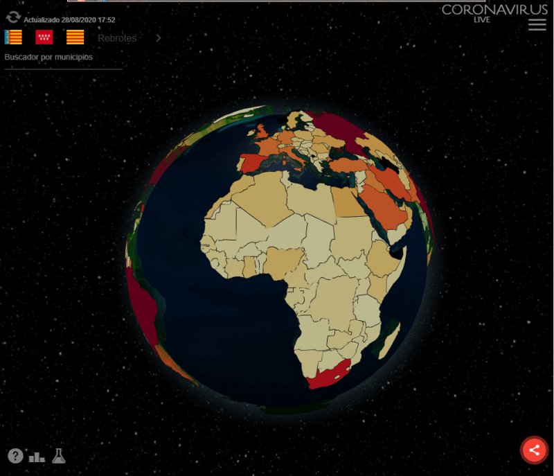 Web con geolocalizaciones del COVID en 3D 0