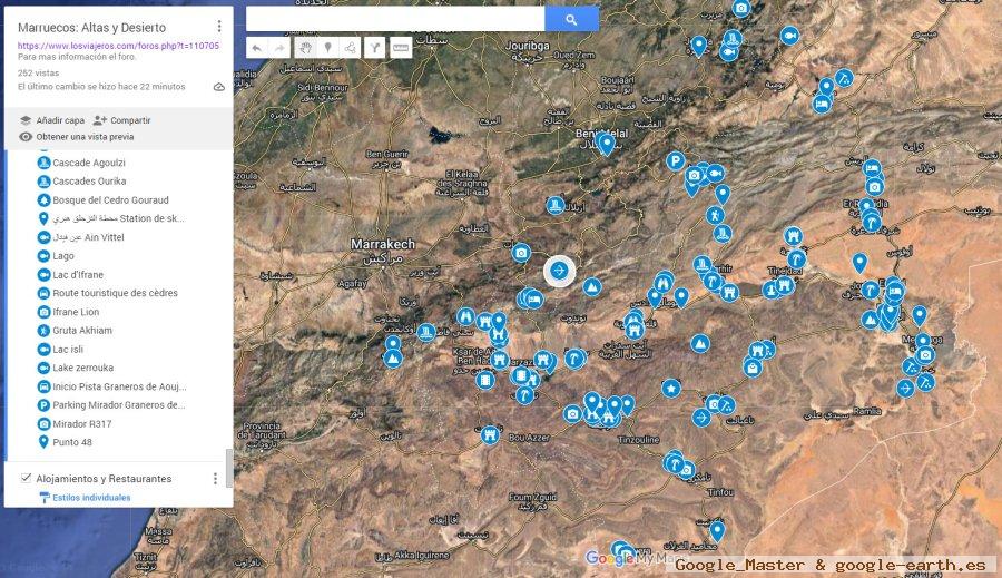 Mapa de Atractivos Atlas Desierto Marruecos