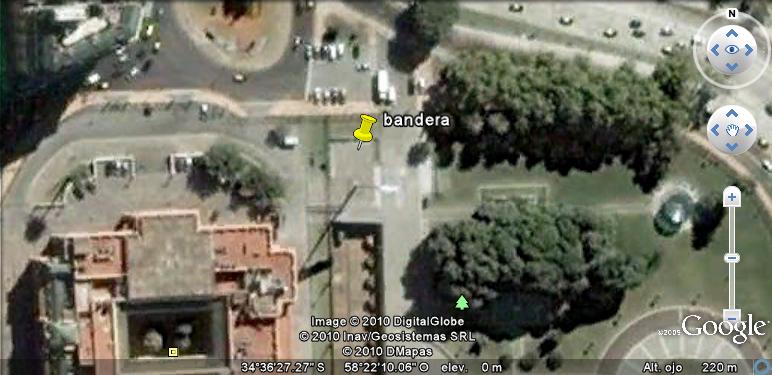 Bandera de la Plaza Colón, detrás de la Casa Rosada, B Aires 0 - Plazas con Banderas 🗺️ Foro General de Google Earth