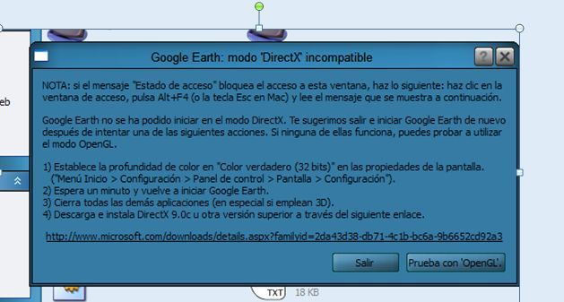 erroe que me sale - No me funciona Google Earth 🗺️ Foros de Google Earth y Maps